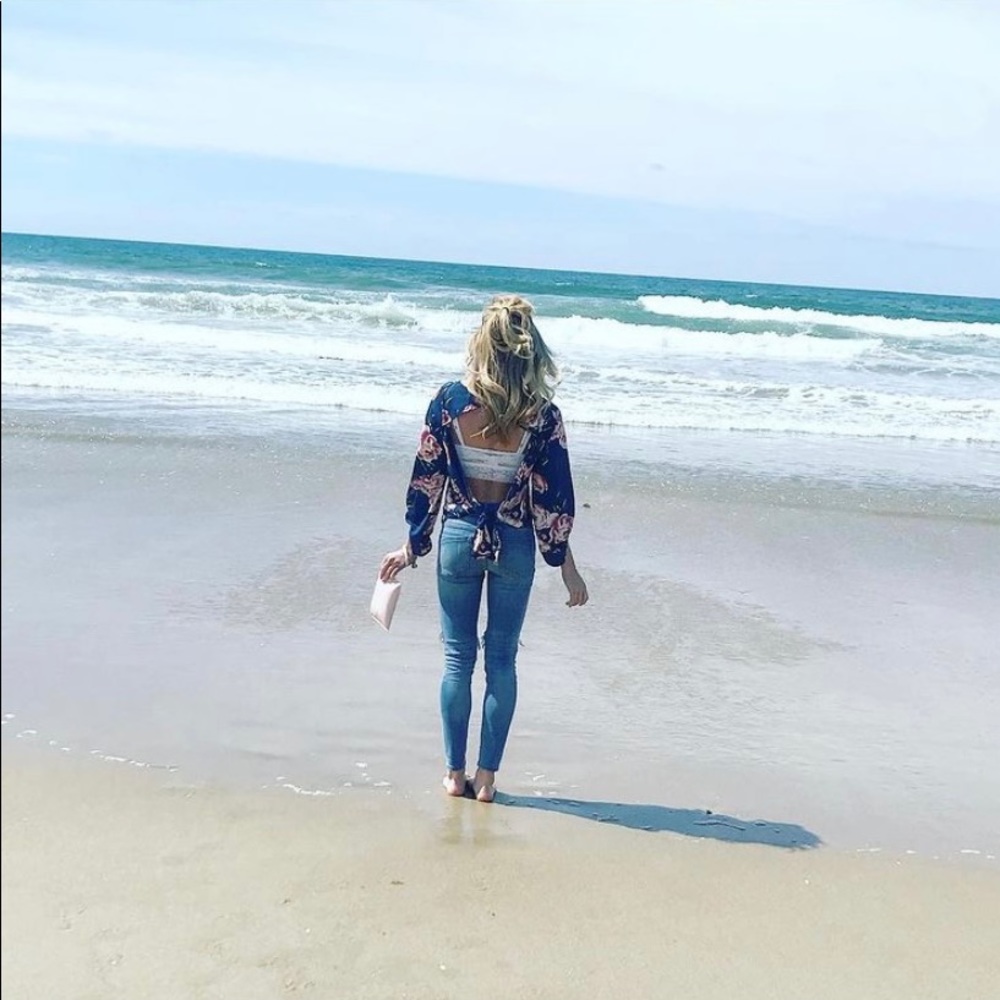 Open Back Floral Top